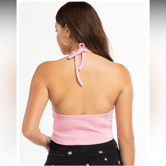 FULL TILT Womens Space Dye Halter Top Size XL Pink NEW - Picture 3 of 10